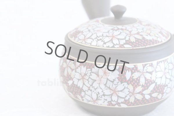 Photo5: Tokoname Kutani collaborate Japanese tea pot ceramic tea strainer sakura 270ml (5)