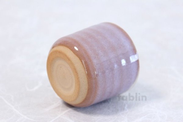Photo5: Hagi yaki ware Japanese Sake bottle and Sake cup set Purple glaze oazuke (5)