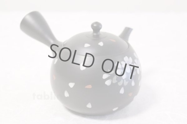 Photo2: Tokoname ware Japanese tea pot kyusu ceramic strainer YT Hokuryu sakura 300ml (2)