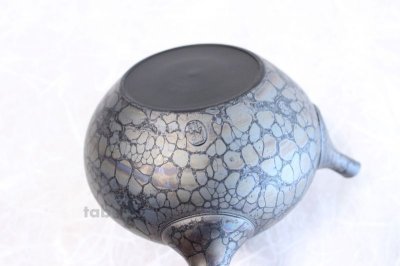 Photo3: Tokoname ware Japanese tea pot kyusu ceramic strainer YT Shoryu tenmoku 310ml