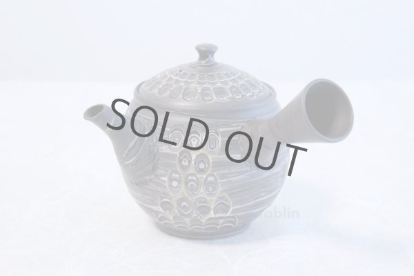 Photo2: Tokoname ware Japanese tea pot kyusu ceramic strainer YT Kenji amime miga 380ml (2)