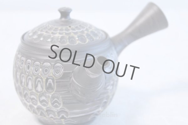 Photo1: Tokoname ware Japanese tea pot kyusu ceramic strainer YT Kenji amime miga 380ml (1)