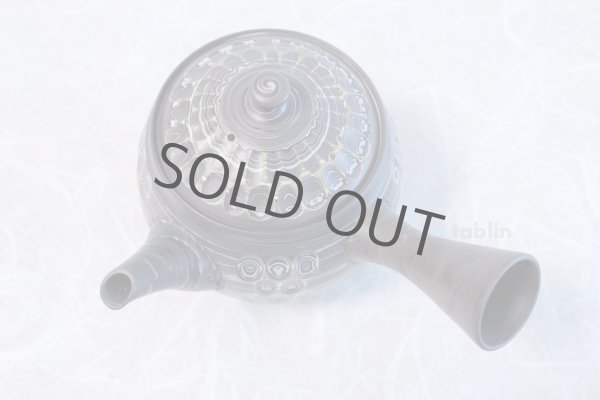 Photo5: Tokoname ware Japanese tea pot kyusu ceramic strainer YT Kenji amime miga 380ml (5)