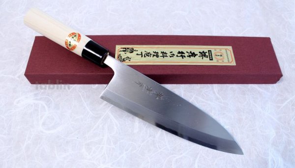Photo1: SAKAI TAKAYUKI Japanese knife Kasumitogi Yasuki white steel Deba any size  (1)