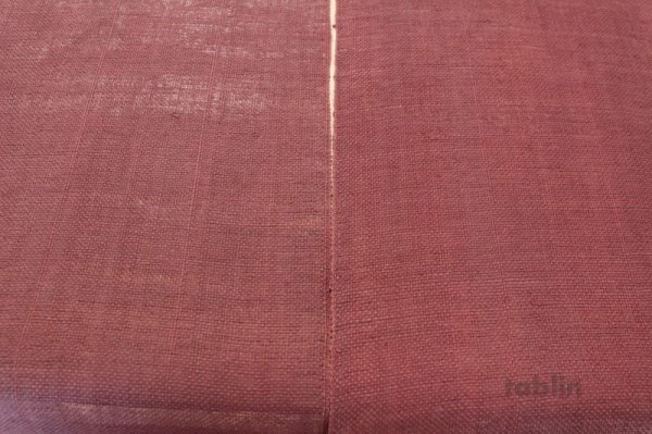 Photo5: Noren Mitsuru Japanese linen door curtain Bengarazome rabbit aka 88 x 150cm (5)