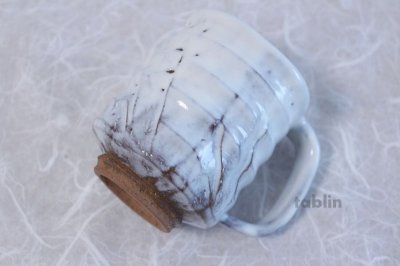 Photo1: Hagi yaki ware Japanese pottery mug coffee cup to white glaze Keiichiro 300ml