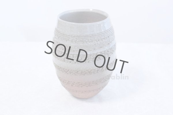 Photo3: Hagi yaki ware Japanese vase Hagiretu monka Kohei H 18.5cm (3)