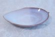 Photo3: Hagi ware Japanese Serving plate Hagi purple Leaf W310mm (3)