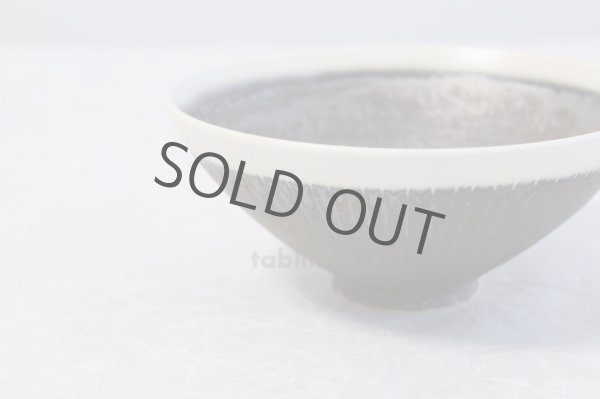 Photo2: Kiyomizu porcelain Japanese matcha tea bowl shirokuro Hira Daisuke Tokinoha (2)