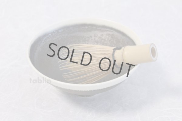 Photo5: Kiyomizu porcelain Japanese matcha tea bowl shirokuro Hira Daisuke Tokinoha (5)