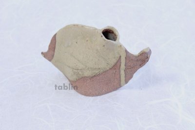 Photo2: Shigaraki pottery Japanese small vase leaf H 75mm