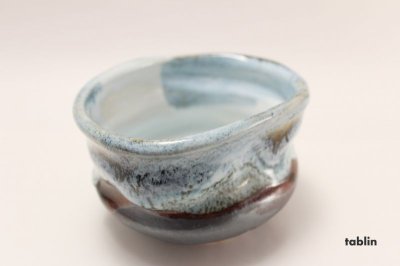 Photo1: Mino ware tea bowl Nezumi Shino Unofu chawan Matcha Green Tea Japan