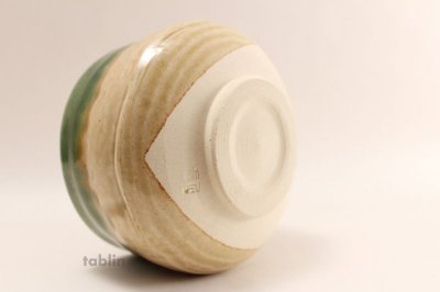 Photo3: Mino yaki ware Japanese tea bowl Oribe chawan Matcha Green Tea