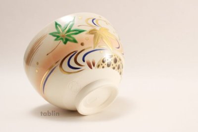 Photo3: Kiyomizu Kyoto yaki ware Japanese tea bowl Kaede Ryusui chawan Matcha Green Tea