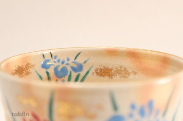 Photo4: Kiyomizu Kyoto yaki ware Japanese tea bowl KenzanSakura chawan Matcha Green Tea (4)