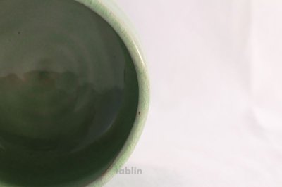 Photo2: Mino yaki ware Japanese tea bowl green glaze chawan Matcha Green Tea