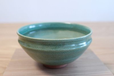 Photo1: Mino yaki ware Japanese tea bowl Ryoku kessho kyo tei chawan Matcha Green Tea