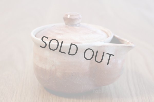 Photo2: Hagi yaki ware Japanese tea pot Ayatuti sen kyusu pottery tea strainer 200ml (2)