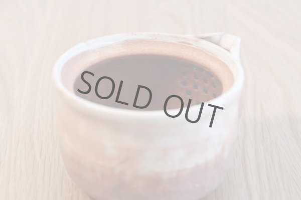 Photo3: Hagi yaki ware Japanese tea pot Ayatuti sen kyusu pottery tea strainer 200ml (3)