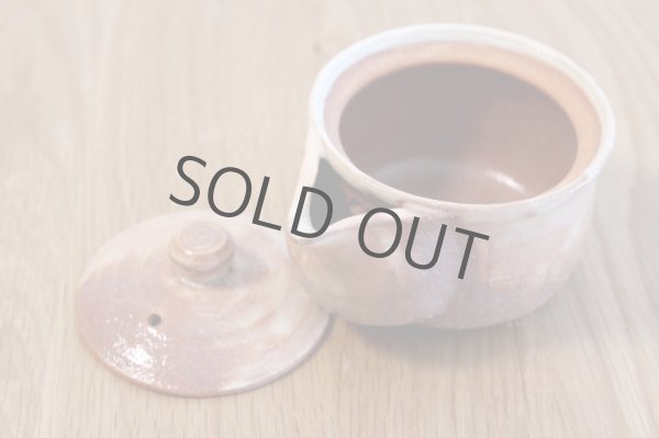 Photo4: Hagi yaki ware Japanese tea pot Ayatuti sen kyusu pottery tea strainer 200ml (4)