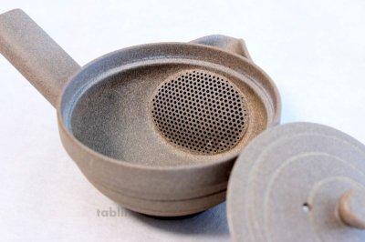 Photo1: Tokoname yaki ware Japanese tea pot Yakishime morisei ceramic tea strainer 200ml