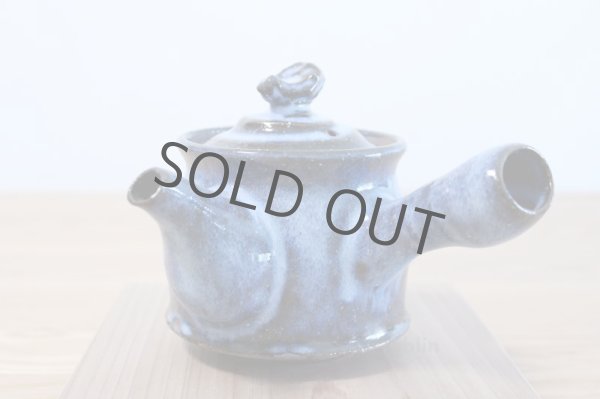 Photo2: Hagi yaki ware Japanese tea pot Sou watatumi kyusu pottery tea strainer 400ml (2)