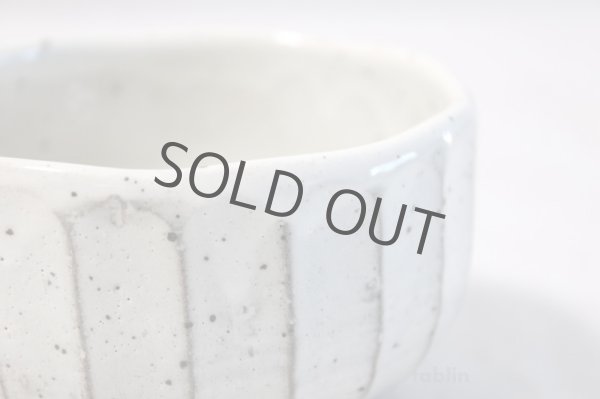 Photo3: Mino yaki ware Japanese tea bowl Kobiki mentori wata chawan Matcha Green Tea (3)