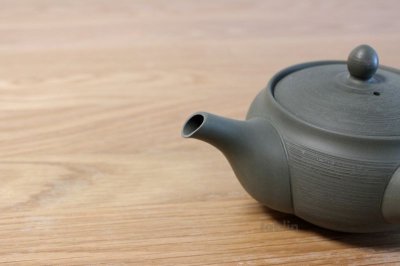 Photo3: Tokoname yaki ware Japanese tea pot Shunjyu green ceramic tea strainer 290ml