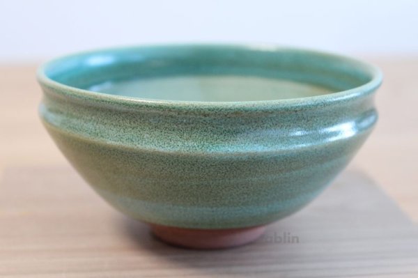 Photo1: Mino yaki ware Japanese tea bowl Ryoku kessho kyo tei chawan Matcha Green Tea (1)