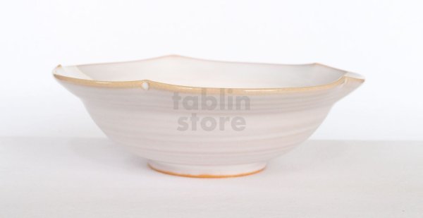 Photo6: Hagi ware Japanese Serving bowl Shiroito White-string W215mm (6)