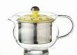 Photo1: Hasami Porcelain Glass Japanese tea pot kuresupo S type strainer yellow 375ml (1)