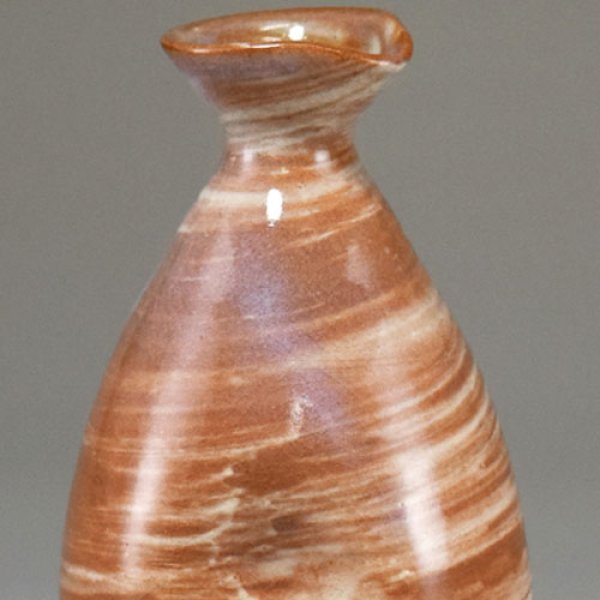 Photo3: Hagi ware Senryuzan climbing kiln Japanese sake bottle tokkuri Hakeme 200ml (3)