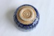 Photo4: Mino Japanese pottery tea ceremony matcha bowl blue togusa carved line chawan (4)