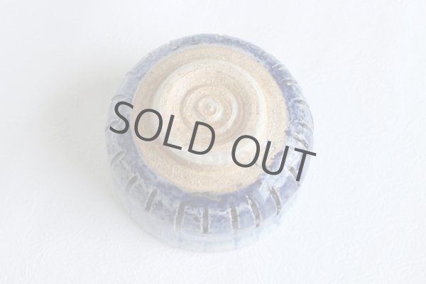 Photo4: Mino Japanese pottery tea ceremony matcha bowl blue togusa carved line chawan (4)