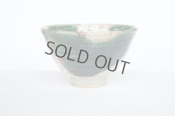 Photo2: Tokoname pottery Japanese tea bowl Matcha chawan ishido uzu oribe (2)