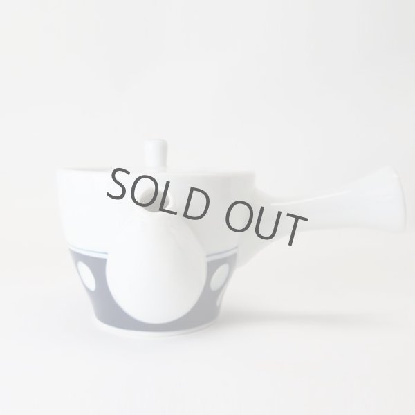 Photo3: Arita porcelain kyusu Japanese tea pot retoro polka dots 320ml (3)