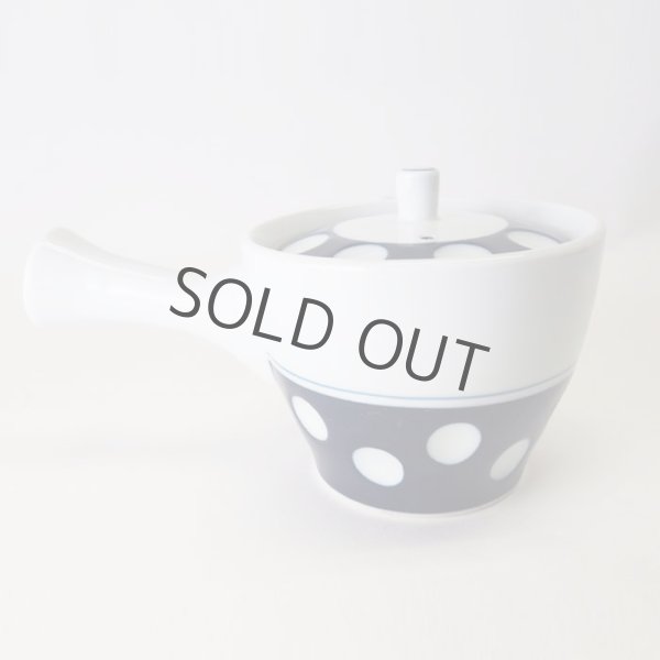 Photo4: Arita porcelain kyusu Japanese tea pot retoro polka dots 320ml (4)