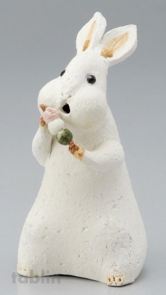 Photo1: Shigaraki pottery Japanese doll rabbit dango L H200mm (1)