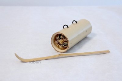 Photo3: Japanese Chasen Bamboo Tea Whisk Spoon & Contain set Yasaburo Tanimura Suikaen