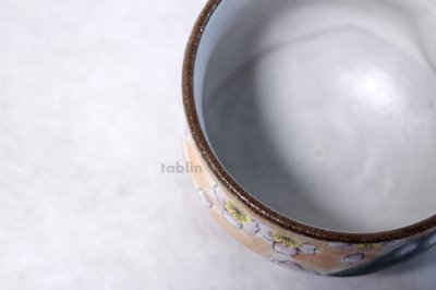 Photo1: Kutani ware tea bowl Harunofuji ippuku chawan Matcha Green Tea Japanese