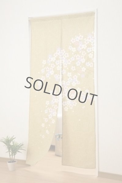 Photo1: Noren Japanese Curtain Doorway Sakura cherry blossoms 85cm x 175cm (1)