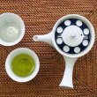 Photo2: Arita porcelain kyusu Japanese tea pot cup set retoro polka dots 325ml (2)