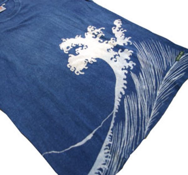 Photo4: Natural and Hand dyes Mitsuru unisexed T-shirt made in Japan Shiranami navy-blue (4)