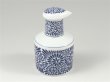 Photo1: Arita porcelain Japanese soy sauce pot bottle tako karakusa blue 200ml (1)