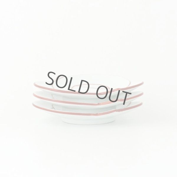 Photo3: Arita porcelain musubi himo red line band plate 11 cm set of 2 (3)