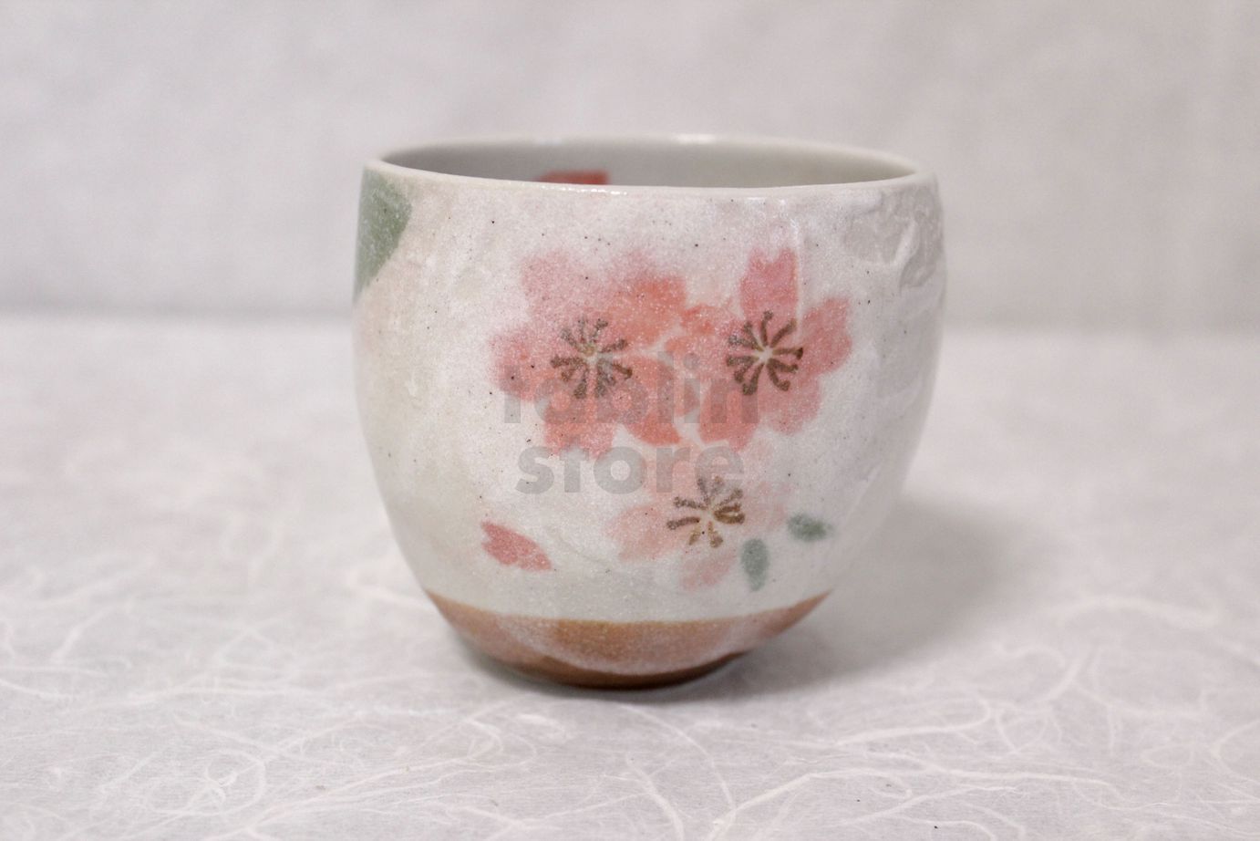 Mino Pottery Yunomi Tea Cups set Spring Cherry Blossoms Wooden Box JAPAN F/S 
