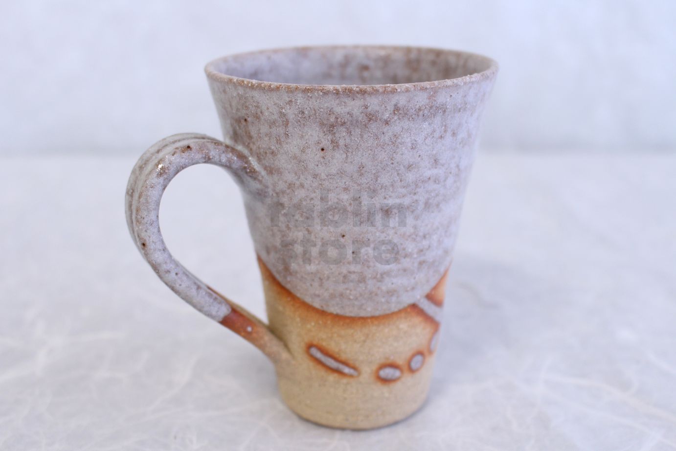 Shigaraki ware Japanese pottery tea mug coffee cup tansetsu white snow ...