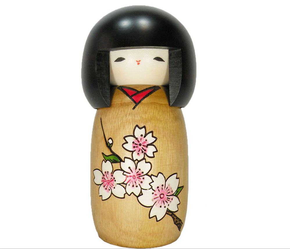 Kokeshi Doll Usaburo Samurai Japanese Traditional Wooden Doll 