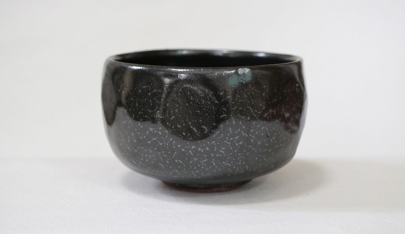 Blace dots etc. Soup Suitable for holding Rice Miyare Japanese Style Ceramics Circle Pattern Bowl Japanese Craft Matcha Bowl Dessert 
