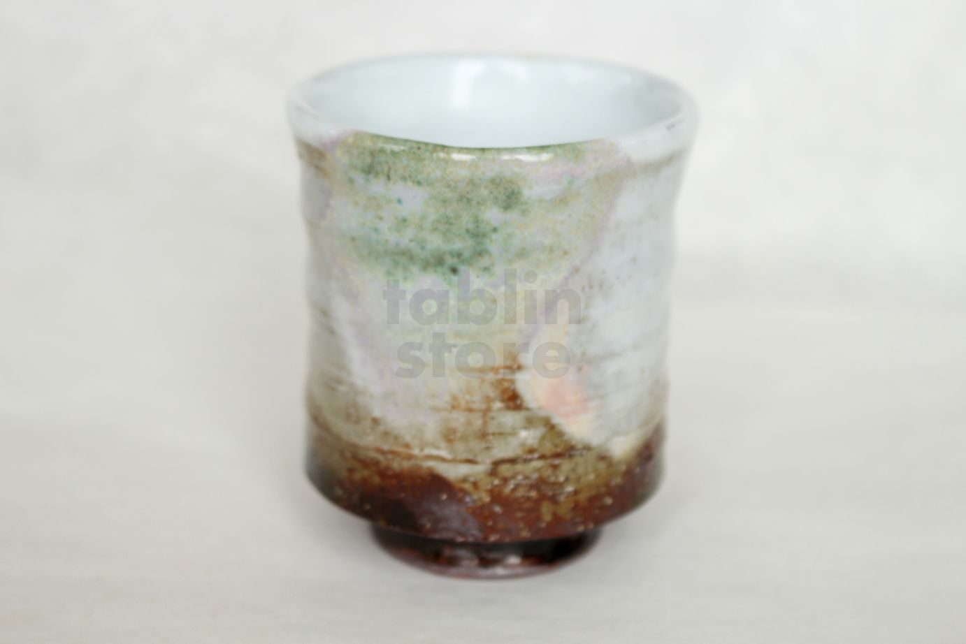 Yunomi set of 2 Japanese tea cup Hagi yaki ware Sansai Artist Seigan Yamane 